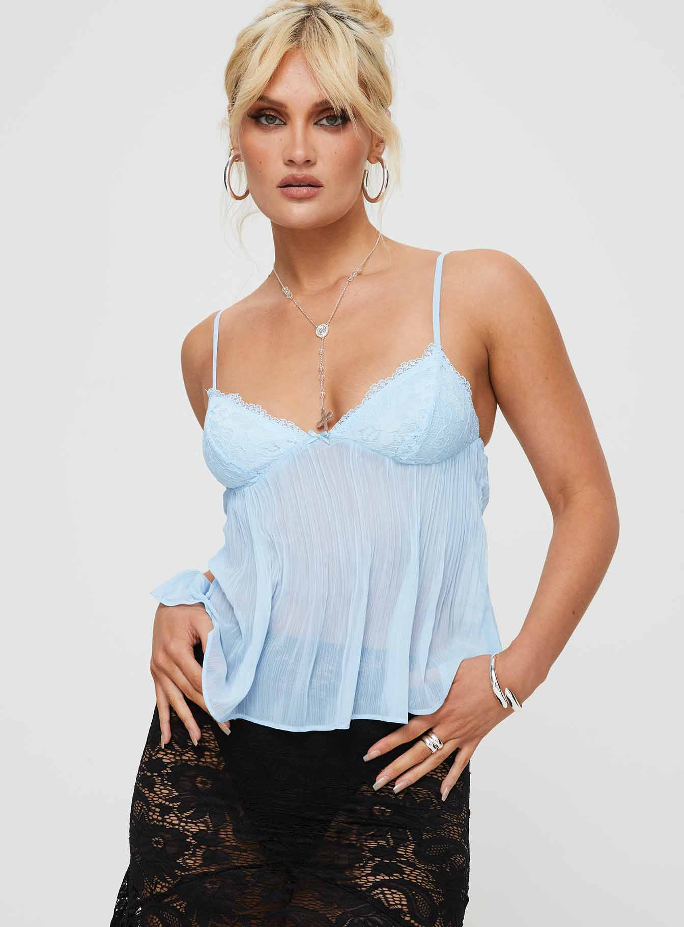 EFFINI Laced Pleat Top